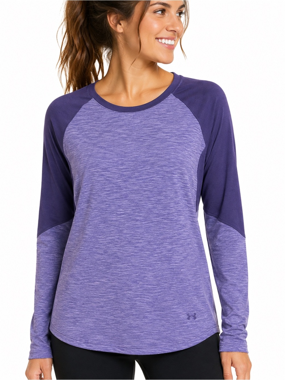 Under Armour Two-Tone Purple Long Sleeve Performance Tee
